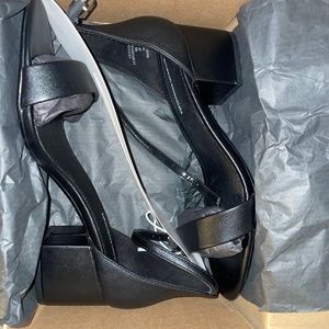 Black open toe heels